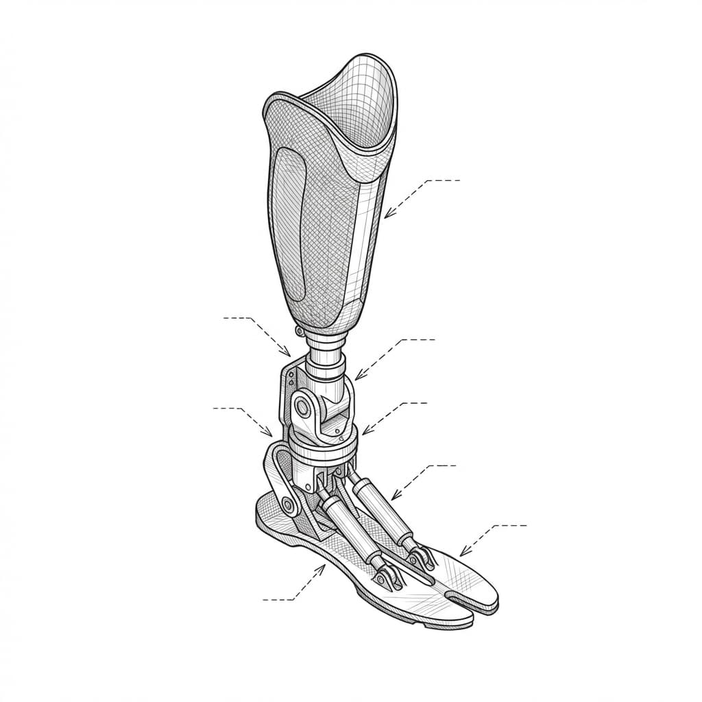 Technical schematic of prosthetic system